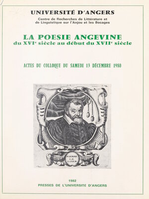 cover image of La poésie angevine, du XVIe siècle au début du XVIIe siècle